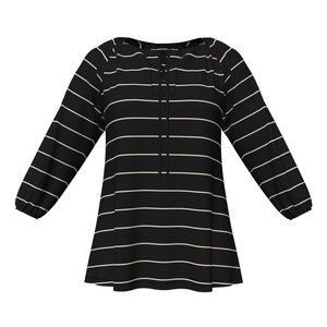 Peasant Top - Black and White Stripe